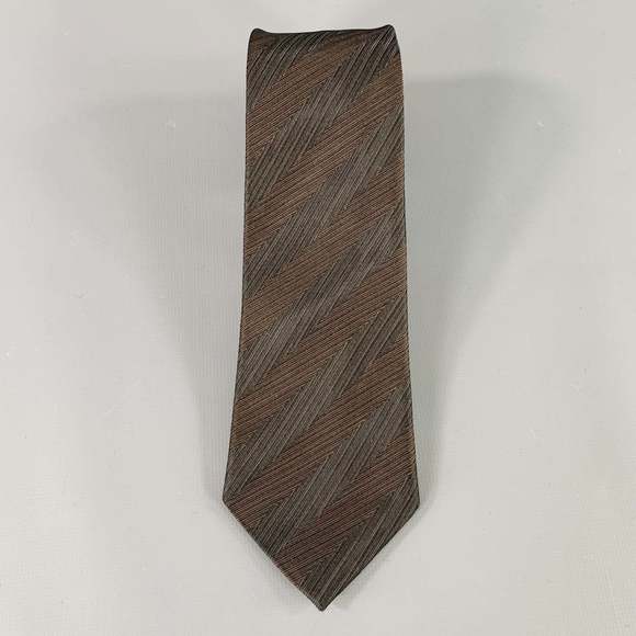 BURBERRY Brown Textured Silk Blend Tie - Picture 2 of 4